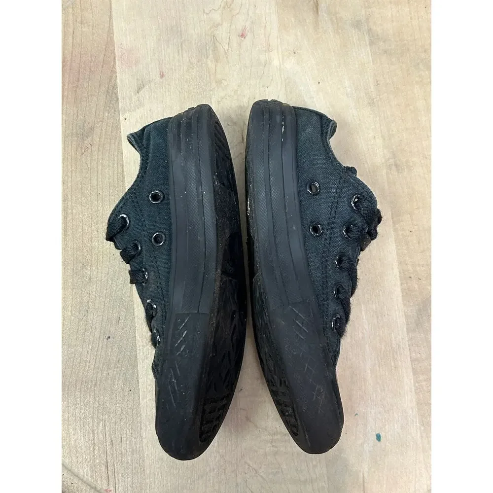 Converse All Star Shoes Youth Size 11 Black Low Top Canvas Sneakers Lace Up